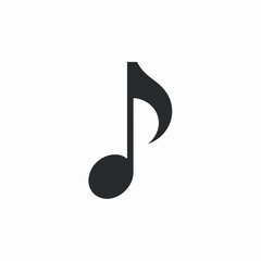 Black Musical Note Silhouette Vector Icon