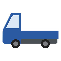 Fototapeta premium 荷台がフラットな小型トラックのイラスト