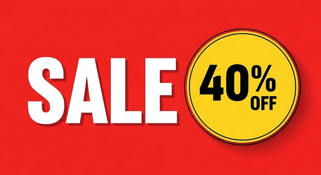 Discounted sale offer displayed prominently on bright background