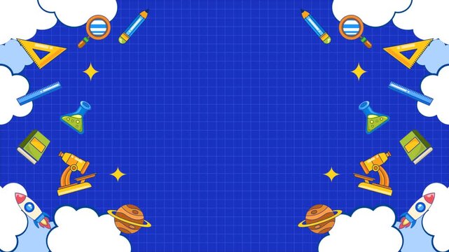  Hand drawn education and science element background animated