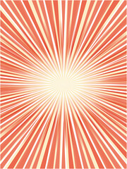 Retro Red Sunburst Background with Vintage Rays
