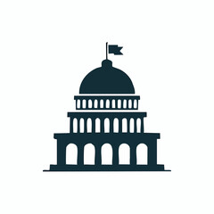 Fototapeta premium Government Building Icon Representing Politics and Law.