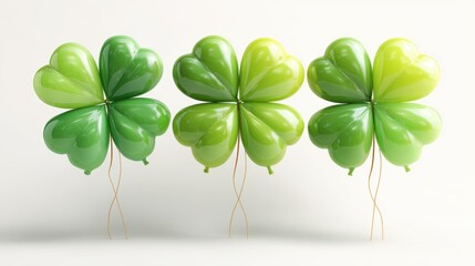 Four leaf clover isolated on white background, Lucky clover leaves with four leaf,Clover flowers background,Patricks day,St. Patrick s day,Good luck,Vector flat illustration.