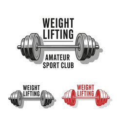 Vintage Weight Lifting Barbell Logo for Amateur Sport Club Vector Design