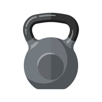 Vector illustration of a gray kettlebell on a white background