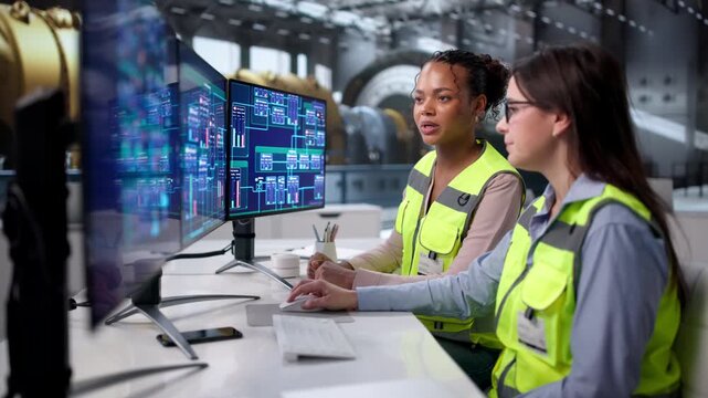Industrial Engineer Monitors The SCADA System