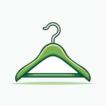Green Clothes Hanger Icon Vector Illustration.