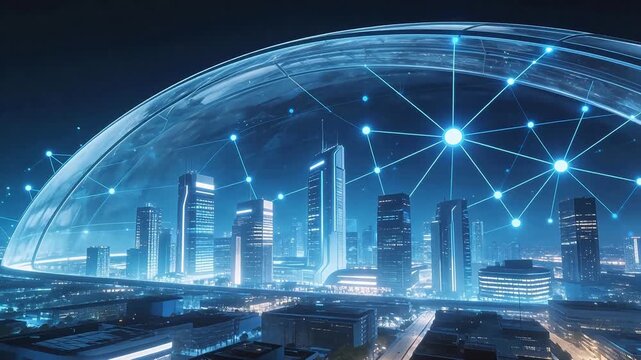 Futuristic city under dome