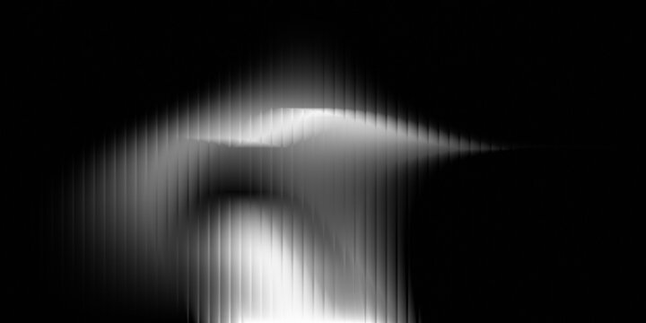 Sculpted black and white abstract wave background with vertical line texture