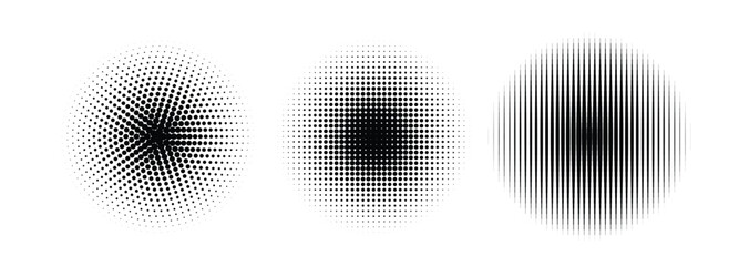 Black concentric circle set. Sonar or sound wave ring collection. Dotted and linear epicentre, target, radar icon concept. Ripple radial signal or vibration elements. Vector line and halftone symbols © HAMDI