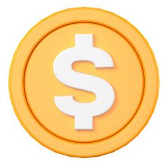 Obraz premium US Dollar coin png, 3D sticker, American currency exchange on transparent background