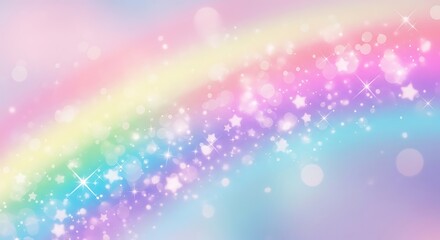 Magical Rainbow Sparkle Background with Soft Pastel Colors.