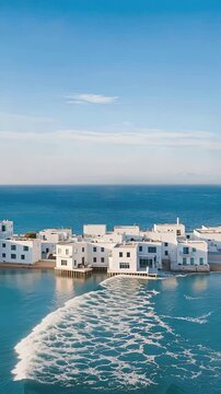 buildings on a clear blue sea