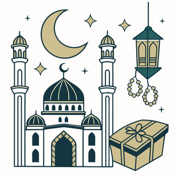 ramdan icon vector illustration of mosque