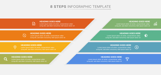 8 steps modern business process infographic template