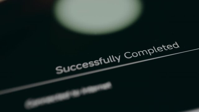 Digital scanning process, result message Successfully completed