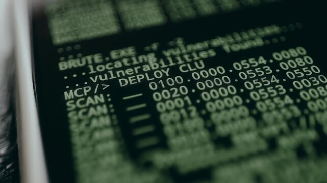 Security breach command lines, ethical hacking concept