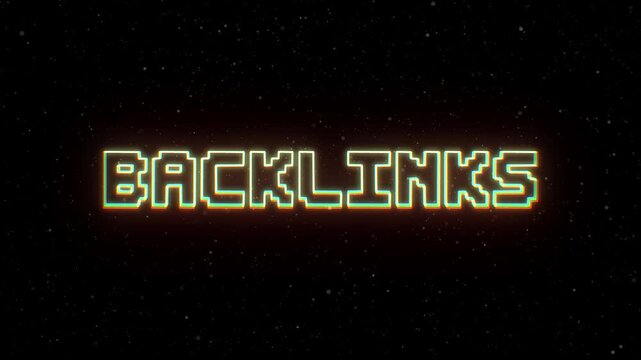 Backlinks Neon text with retro style