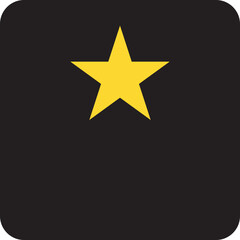Obraz premium Yellow Star Vector Icon - Black Background with Minimalist Design