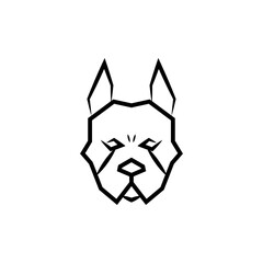 Simple dog head illustration with line style