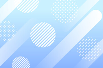 水色パステルのドットとストライプ丸モチーフかわいいポップ背景

