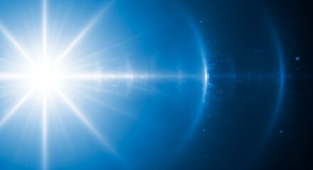 Obraz premium Bright light source with blue gradient background