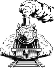 Vintage steam locomotive illustration for advertising and branding © Icon Stock
