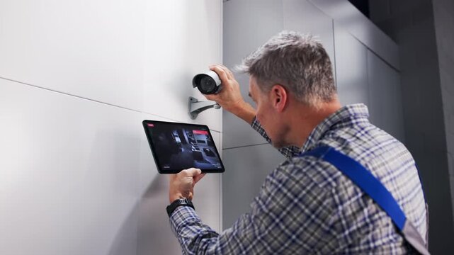 Professional Installation Of Secure CCTV Surveillance Camera Alarm