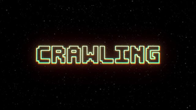 Crawling Neon text with retro style