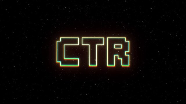 CTR Neon text with retro style