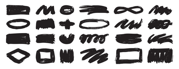 Raw textured strokes for branding purposes, Expressive doodle shapes with chaotic artistic marks and contrasts, Vivid grunge and textured brushwork ideal for street art promotional materials © Yanka