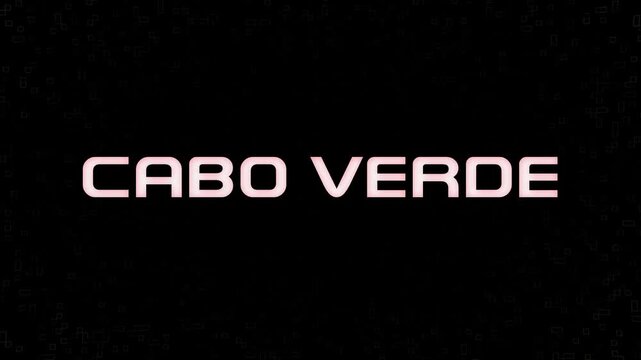 Electrified flashing CABO VERDE animated graphic in white yellow and black