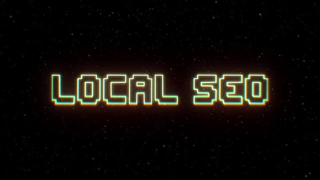 Local SEO Neon text with retro style