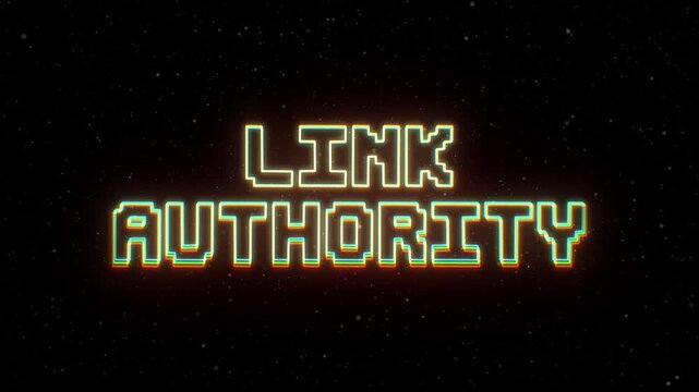 Link Authority Neon text with retro style