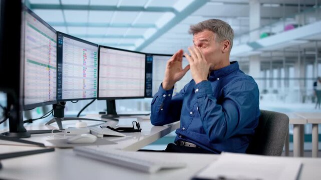 Man Frustrated With Multiple Data Sets