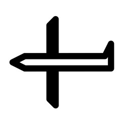 Obraz premium Black cross symbol vector illustration, minimalist Christian religious icon isolated on white background, bold geometric design perfect for church, faith, spirituality, and worship graphics.