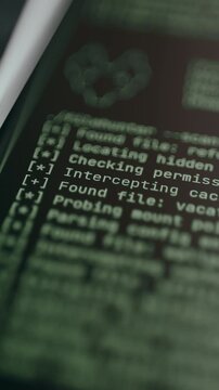 Technical terminal output from an operating system