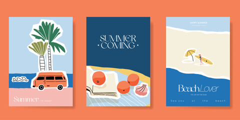 Italy summer party invitation card vector. Italian poster with lemon, leaves, lobster, wine, cheese, tomato, crab, shell in line art. Design for wedding card, greeting card, cover, poster. © babeer