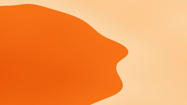 Gradient peach background with an orange, rounded shape in the lower-left corner