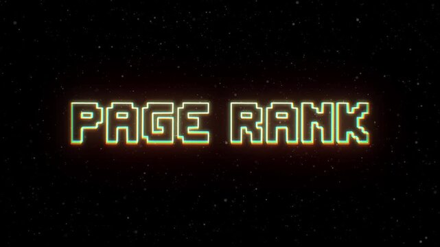 Page Rank Neon text with retro style