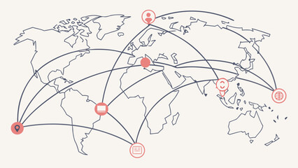 Global communication concept with interconnected world map vector.eps © zihad