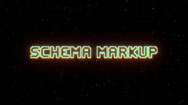 Schema Markup Neon text with retro style