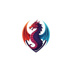 Majestic Dragon Emblem with Fiery Wings.