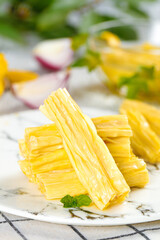 Fresh Handmade Soybean Curd Sheets with Herbs