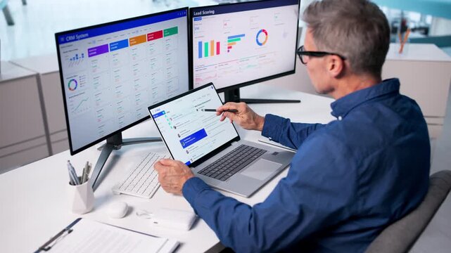 Man Boosting Sales With CRM System