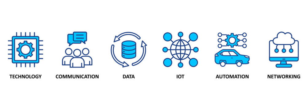 Banner digitilization concept as vector illustration with keywords and icons 