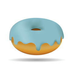 A minimal 3d donut icon with smooth pastel glaze