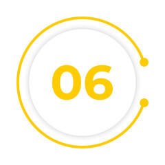 06 button with yellow line