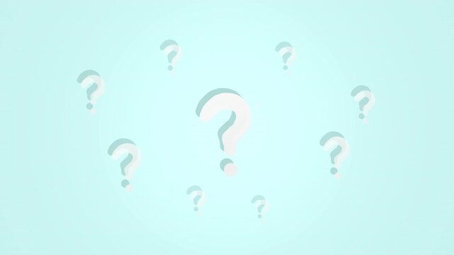 question mark forms in blue field with surrounding marks