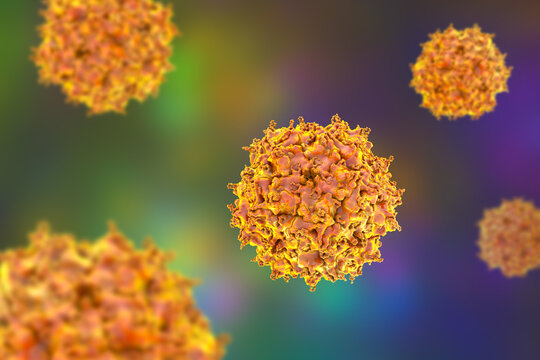 Adeno-associated virus virion, 3D illustration